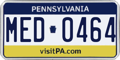 PA license plate MED0464