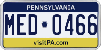 PA license plate MED0466