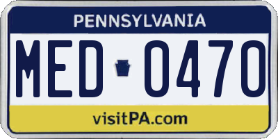 PA license plate MED0470