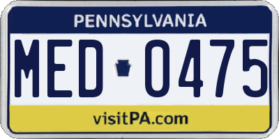 PA license plate MED0475