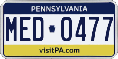 PA license plate MED0477