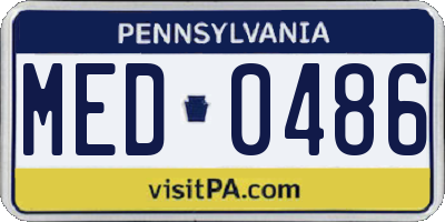 PA license plate MED0486