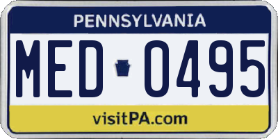 PA license plate MED0495