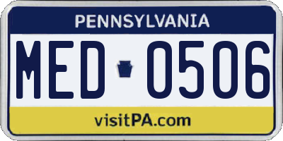 PA license plate MED0506