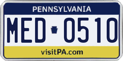 PA license plate MED0510