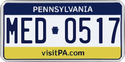 PA license plate MED0517