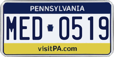 PA license plate MED0519