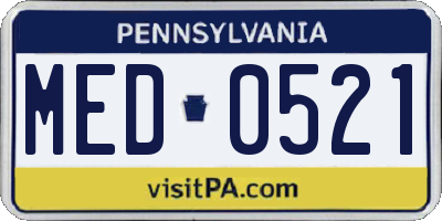 PA license plate MED0521
