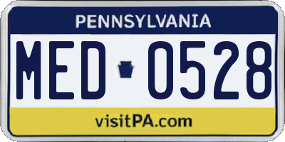 PA license plate MED0528