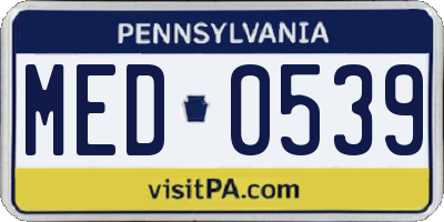 PA license plate MED0539