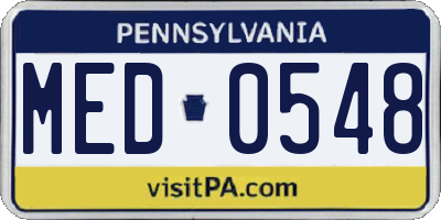 PA license plate MED0548