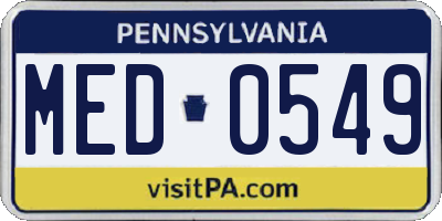 PA license plate MED0549
