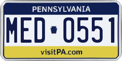 PA license plate MED0551
