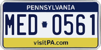 PA license plate MED0561
