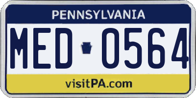 PA license plate MED0564