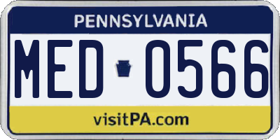 PA license plate MED0566