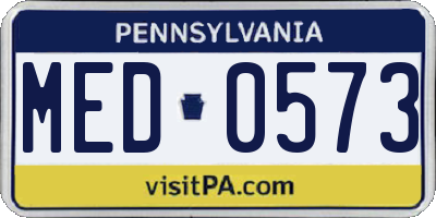 PA license plate MED0573
