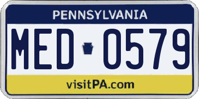 PA license plate MED0579