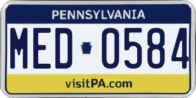 PA license plate MED0584
