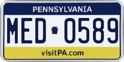 PA license plate MED0589