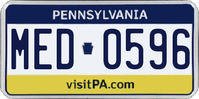 PA license plate MED0596