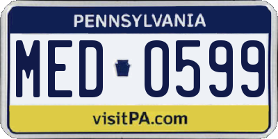 PA license plate MED0599