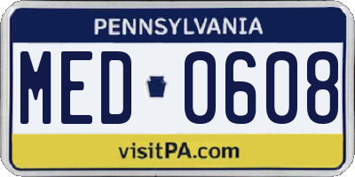 PA license plate MED0608