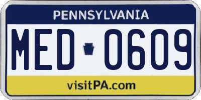 PA license plate MED0609