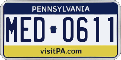 PA license plate MED0611