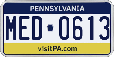 PA license plate MED0613