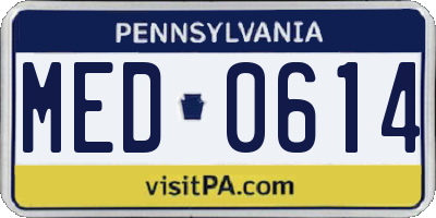 PA license plate MED0614