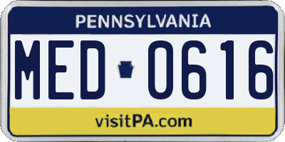PA license plate MED0616