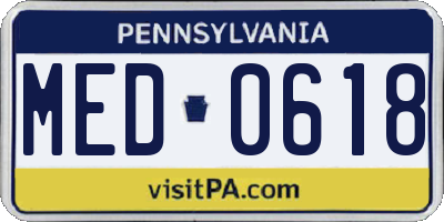 PA license plate MED0618