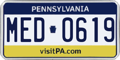 PA license plate MED0619