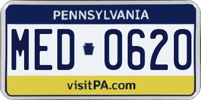 PA license plate MED0620