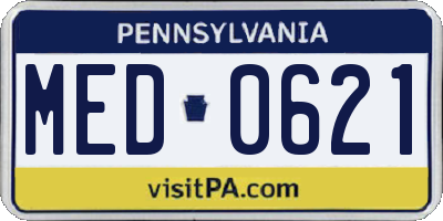 PA license plate MED0621