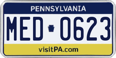 PA license plate MED0623