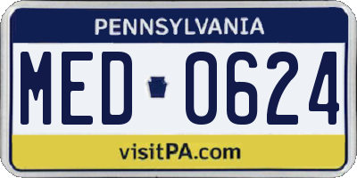 PA license plate MED0624