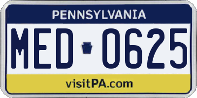 PA license plate MED0625