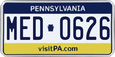 PA license plate MED0626