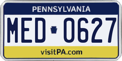PA license plate MED0627