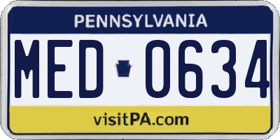 PA license plate MED0634