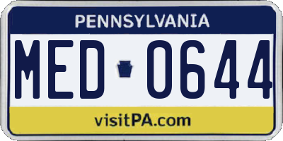 PA license plate MED0644