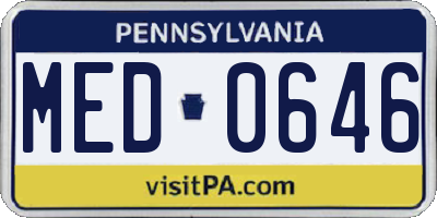 PA license plate MED0646