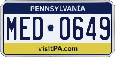 PA license plate MED0649