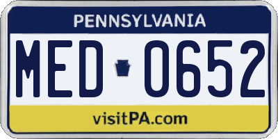 PA license plate MED0652