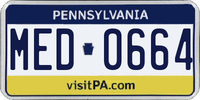PA license plate MED0664