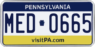 PA license plate MED0665