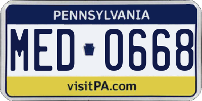 PA license plate MED0668