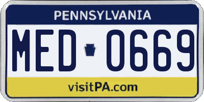 PA license plate MED0669